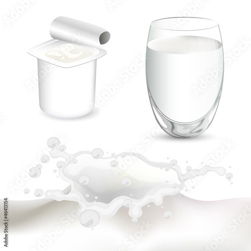 Vector Illustration of Milk Products