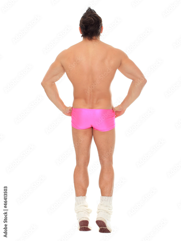 Muscular sexy naked dancer posing in the studio Muscular sexy naked dancer posing in the studio