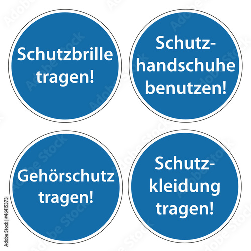 arbeitsschutz gebotsschilder