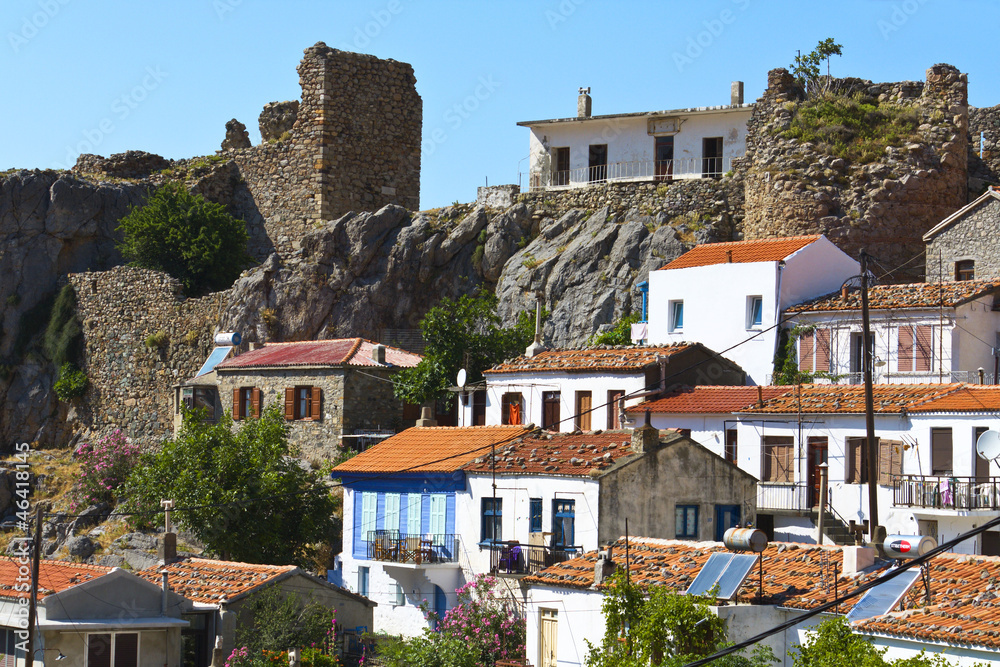 Village of 'Chora' at Samothraki island in Greece