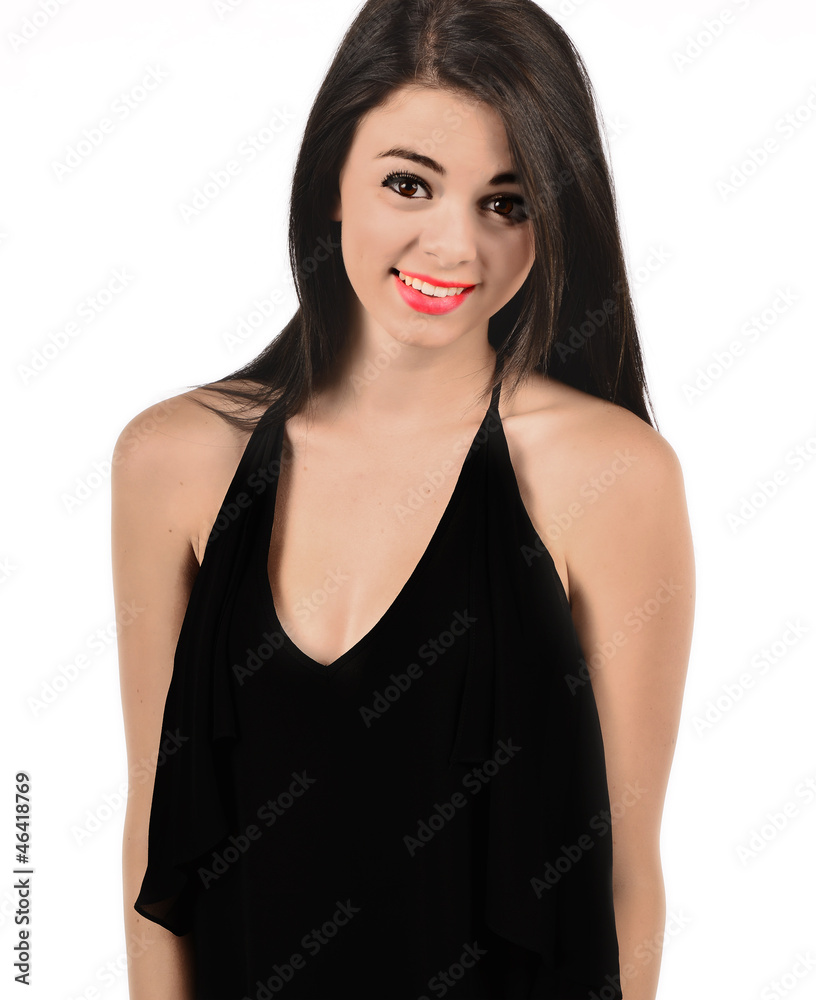 Shy teen girl with a smile Stock Photo | Adobe Stock