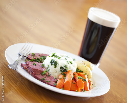 Traditional corned beef dinner