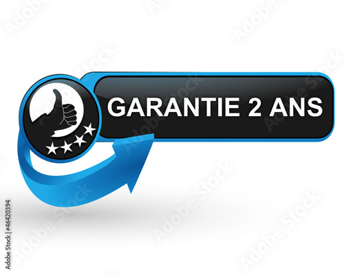 garantie 2 ans sur bouton web design bleu