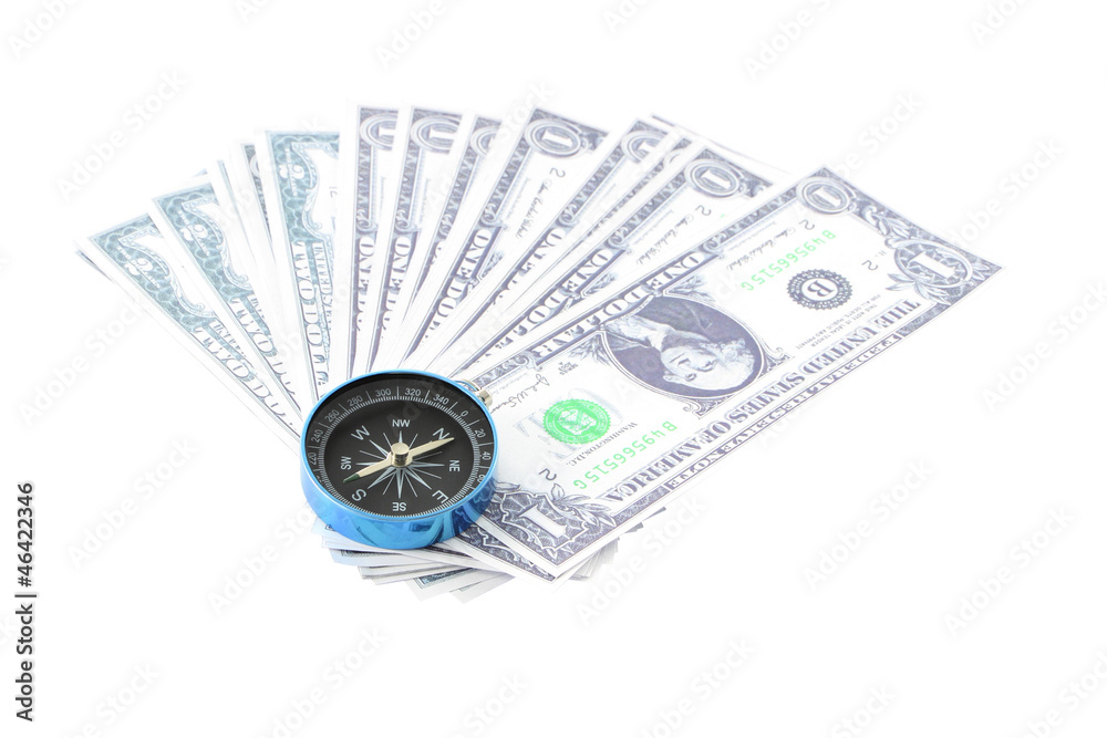 Get business direction focus at compass on white background. Get business direction focus at compass on white background.