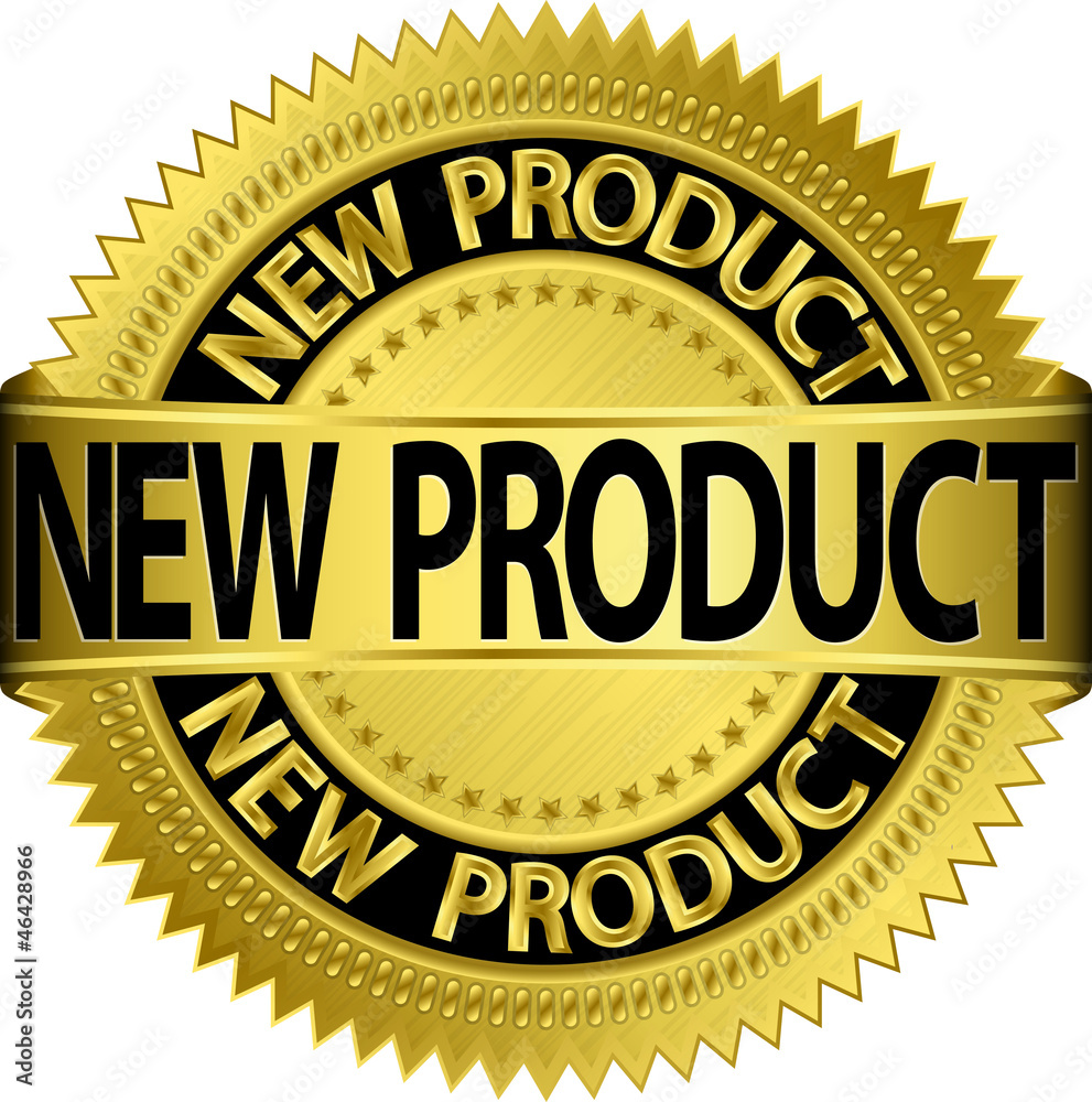 New new product golden label, vector illustration New new product golden label, vector illustration