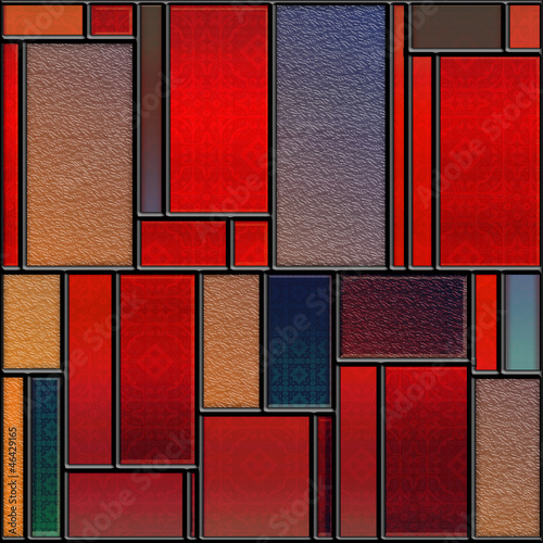 Vászonkép Seamless textured stained glass panel
