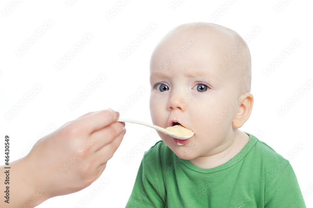 Baby eating food