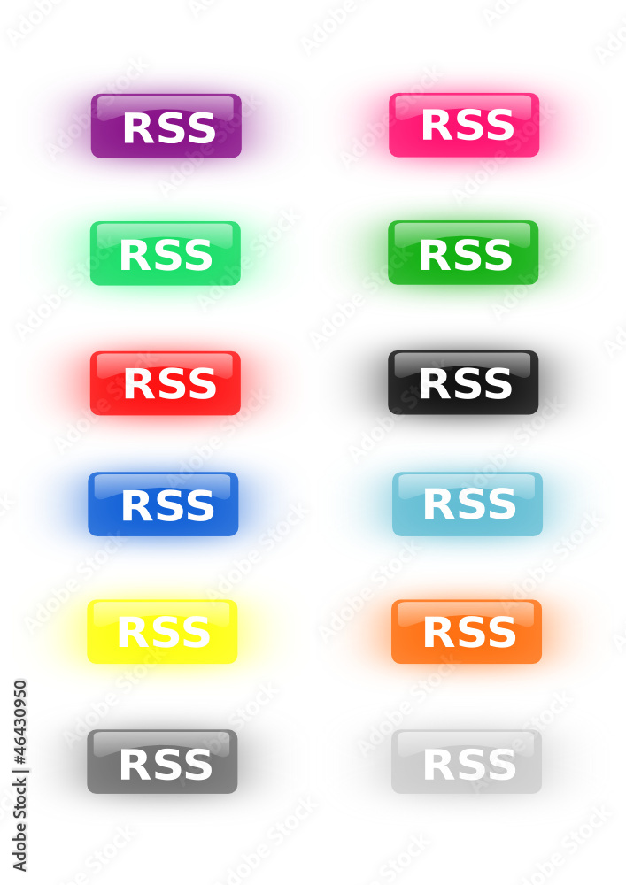 Série de logos RSS lumineux multicolores n°2 Série de logos RSS lumineux multicolores n°2