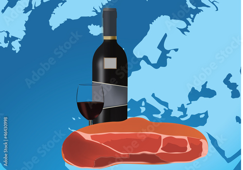 vino e prosciutto