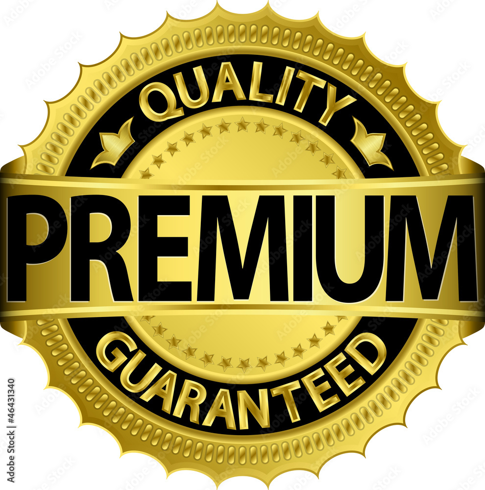 Premium quality guaranteed golden label, vector illustration Premium quality guaranteed golden label, vector illustration