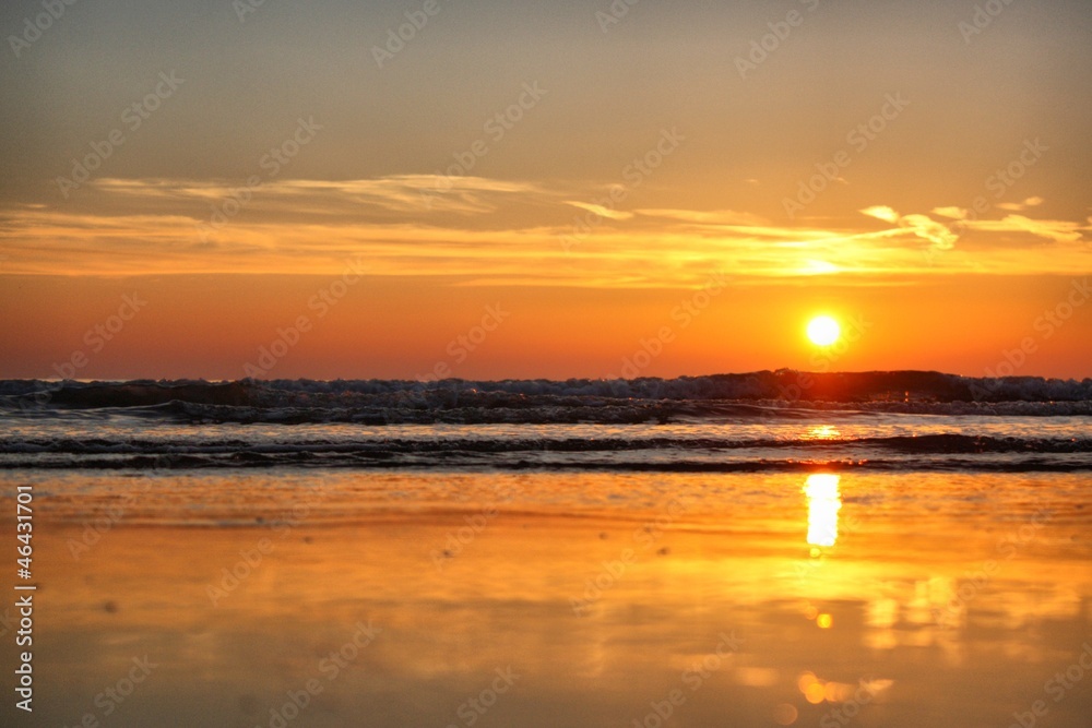 Beautiful orange sunset over the ocean