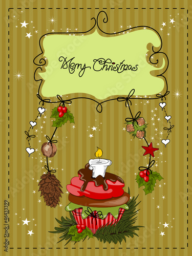 Weihnachtskarte mit Muffin, Cupcakes
