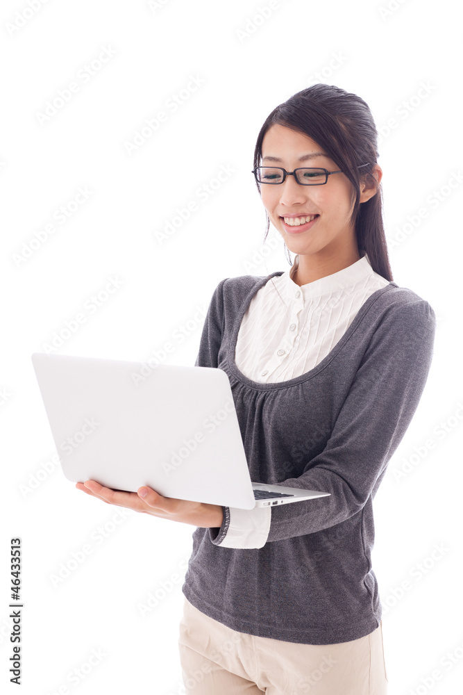 attractive asian businesswoman on white background attractive asian businesswoman on white background
