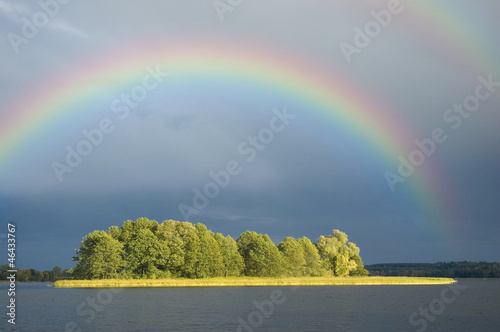 Rainbow over an island #46433767