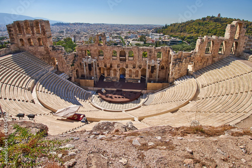 ancient theatre under Acropolis of Athens, Greece
