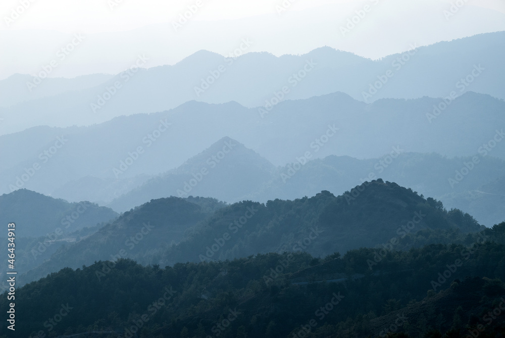 Mountain ridges in Greece