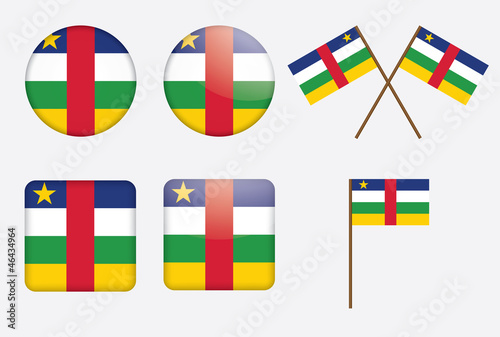 set of badges with flag of the Central African Republic