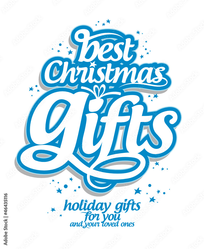 Best Christmas gifts design template. - obrazy, fototapety, plakaty 
