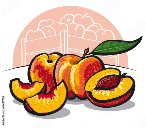 fresh peach fruits
