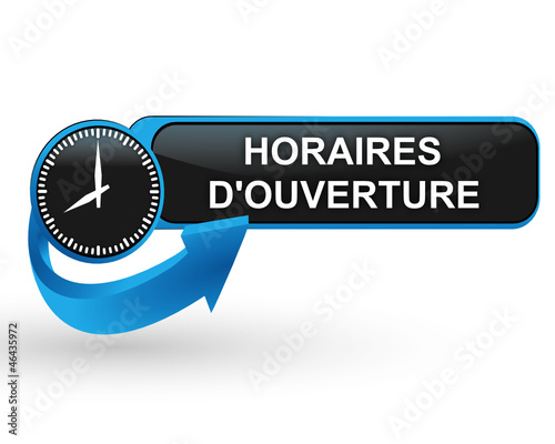 horaires d'ouverture sur bouton web design bleu