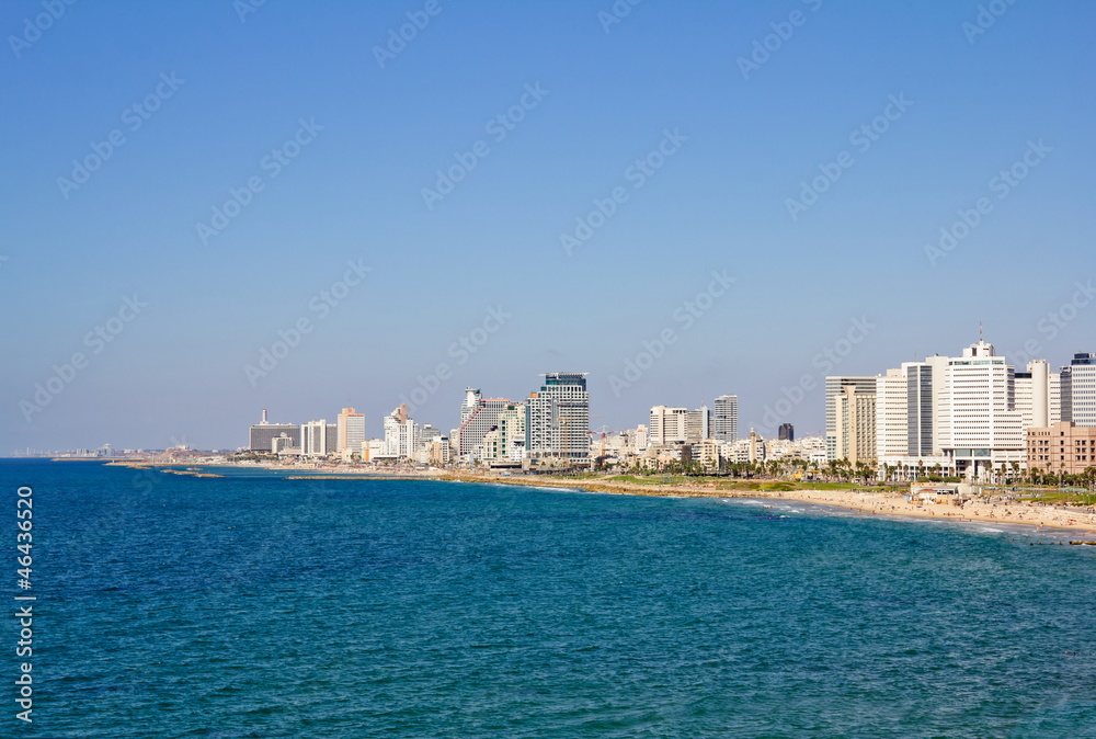 The Tel Aviv promenade at sunny day