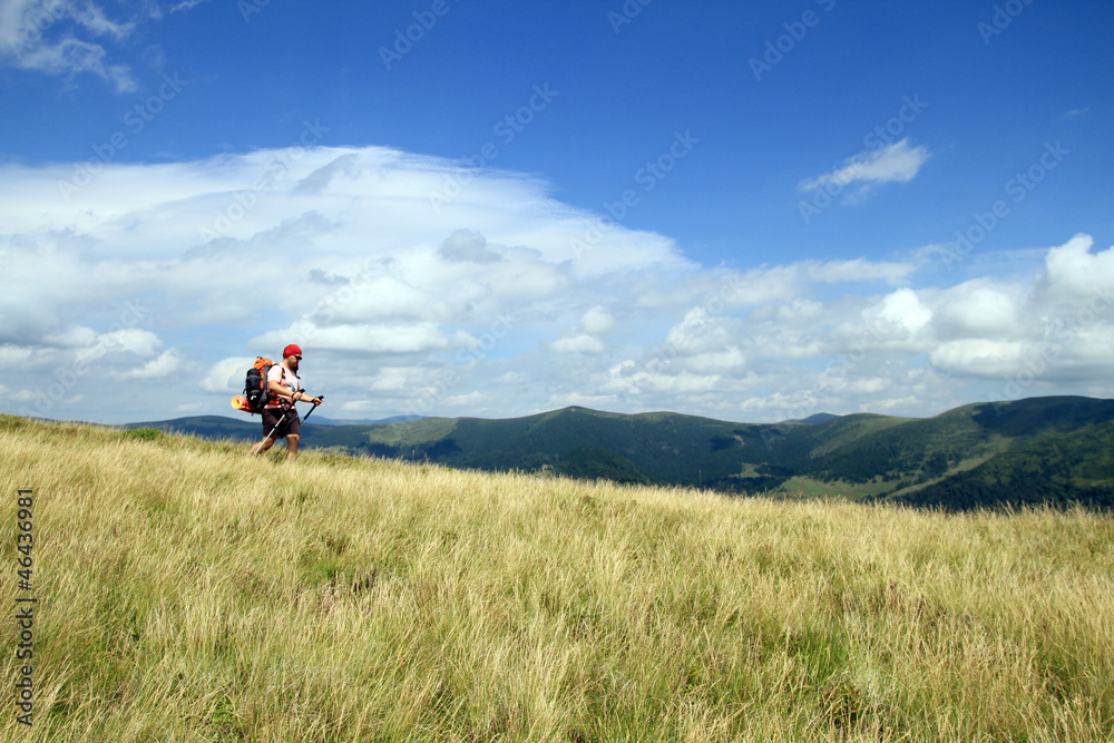 Obraz premium Summer hiking in the mountains.