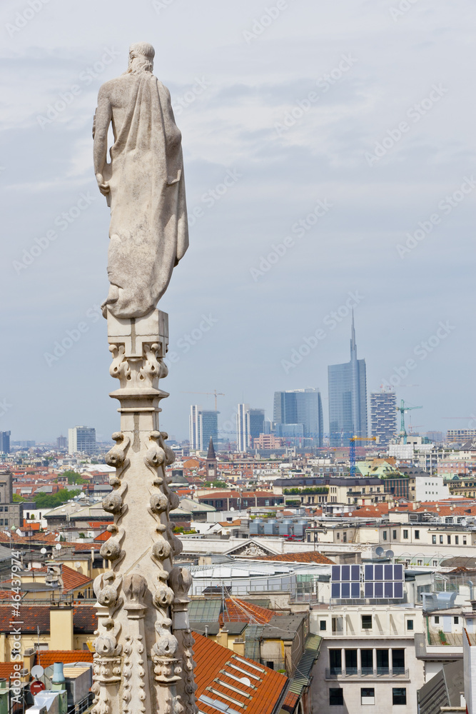 Fototapeta premium Aerial view from Cathedral over Milan, Italy
