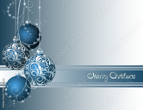 Blue Christmas card