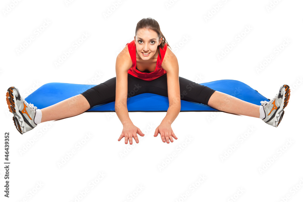 Young fit woman exercising