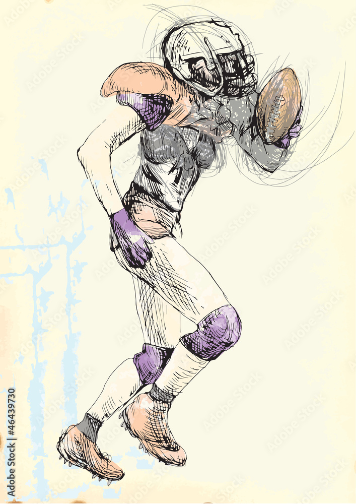 American football - hand drawing into vector American football - hand drawing into vector