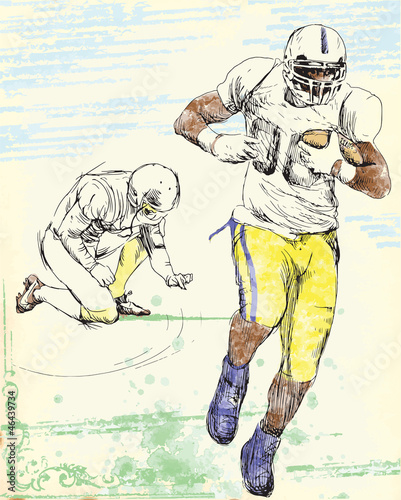 American football - hand drawing into vector