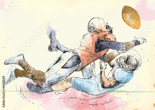 American football - hand drawing into vector