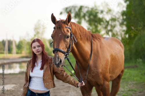 attractive woman with a horse