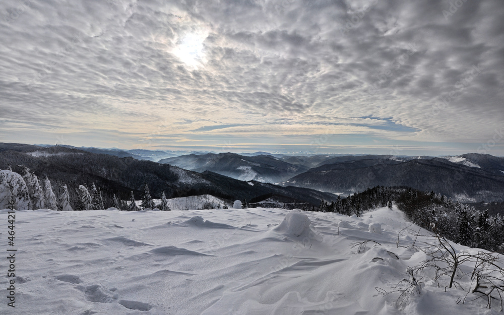 Obraz premium Winter landscape with snow in mountains