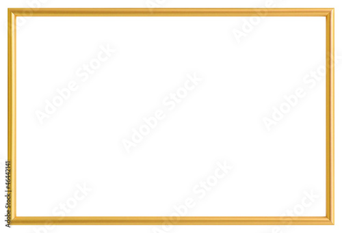 Golden metal photo frame, isolated on white (with clipping path)