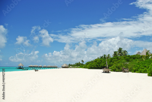 Tropical beach on Maldivian island in Indian ocean