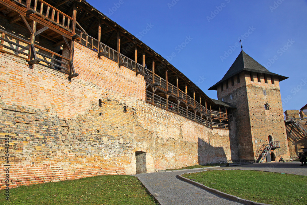 Wall of Medieval Ljubart fortress in Lutsk city, Ukraine