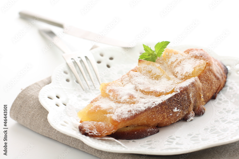french toast of baked apple for gourmet breakfast image french toast of baked apple for gourmet breakfast image