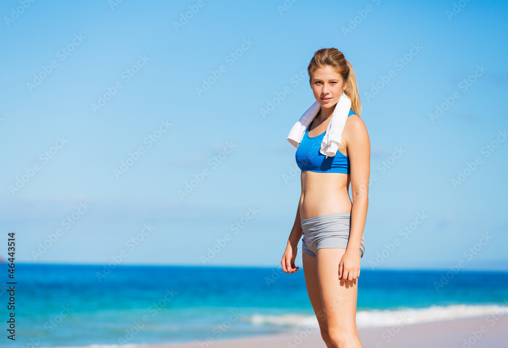 Beautiful Athletic Woman at the Beach Beautiful Athletic Woman at the Beach