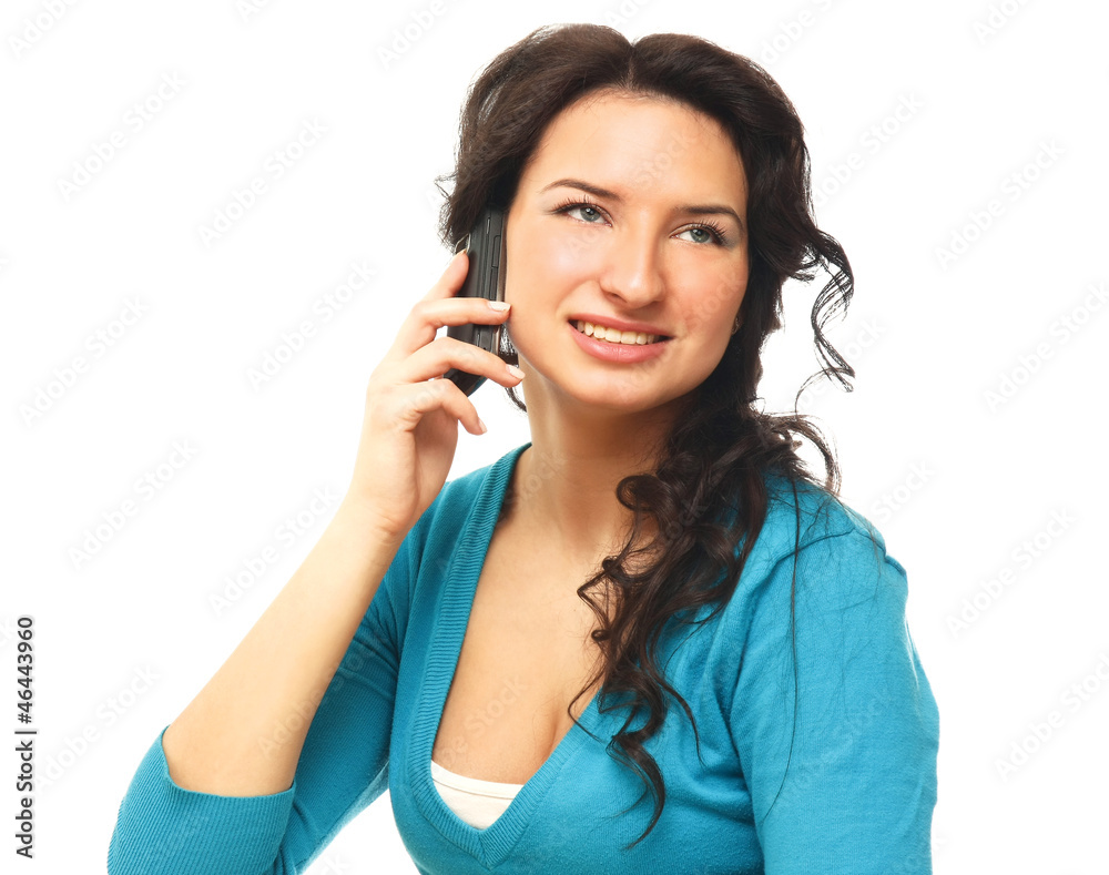 Portrait of beautiful young female using cellphone Portrait of beautiful young female using cellphone