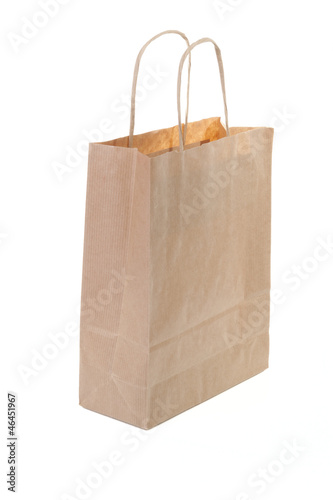 Single brown paper shopping bag