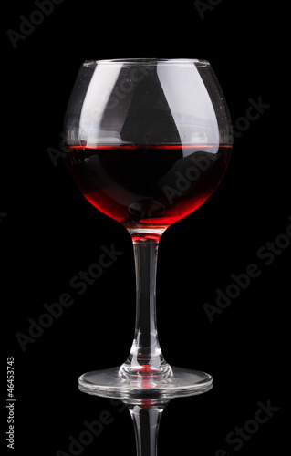 Wineglass isolated on black