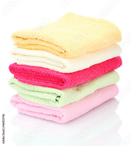 colorful towels isolated on white