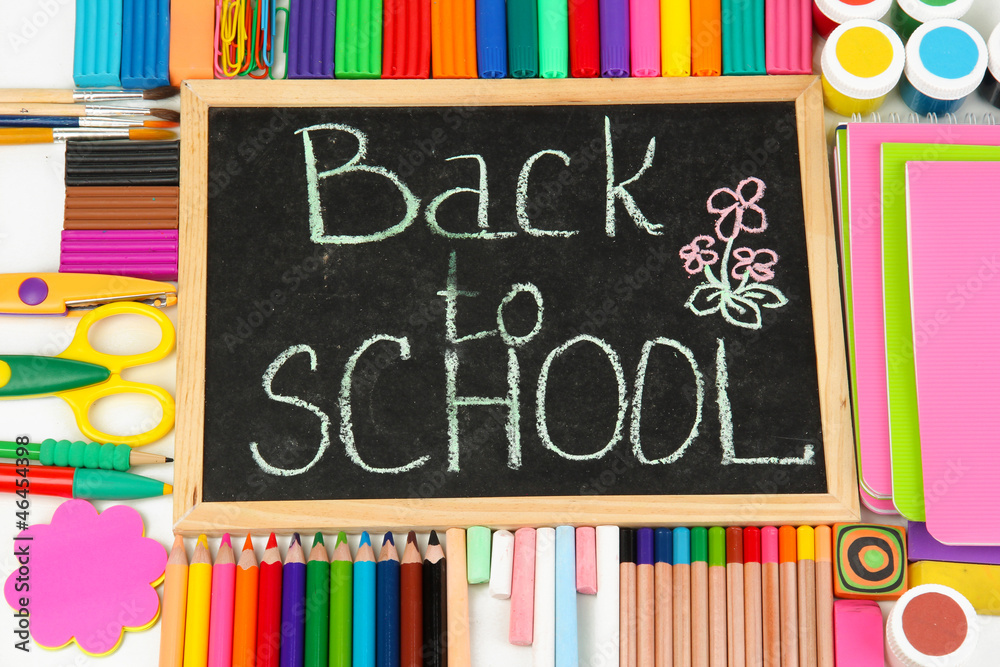 The words 'Back to School' written in chalk The words 'Back to School' written in chalk