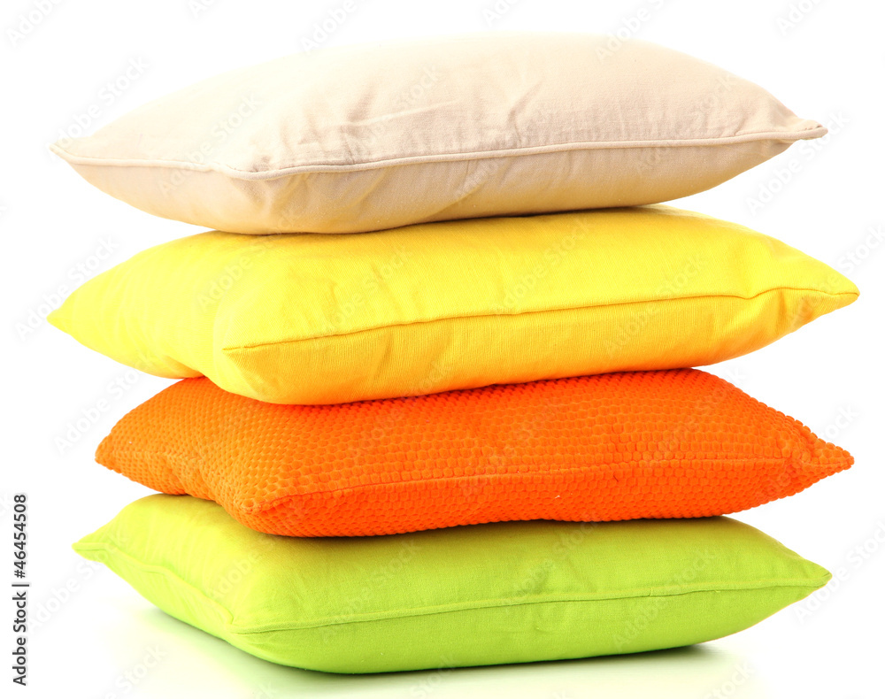 Colorful pillows isolated on white Colorful pillows isolated on white