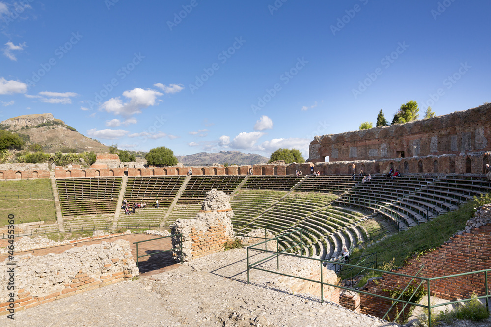 Ancient greek roman theater in Taormina - Sicily