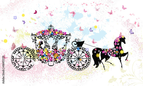 vintage floral carriage