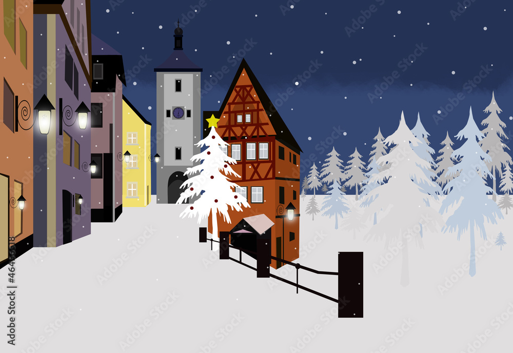 Fototapeta premium Christmas town