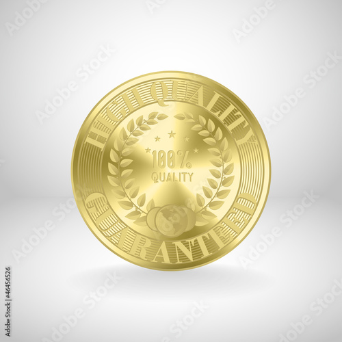 Golden medal / award coin photo