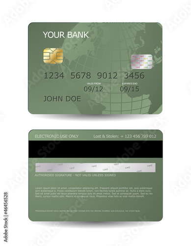 Credit card design with globe